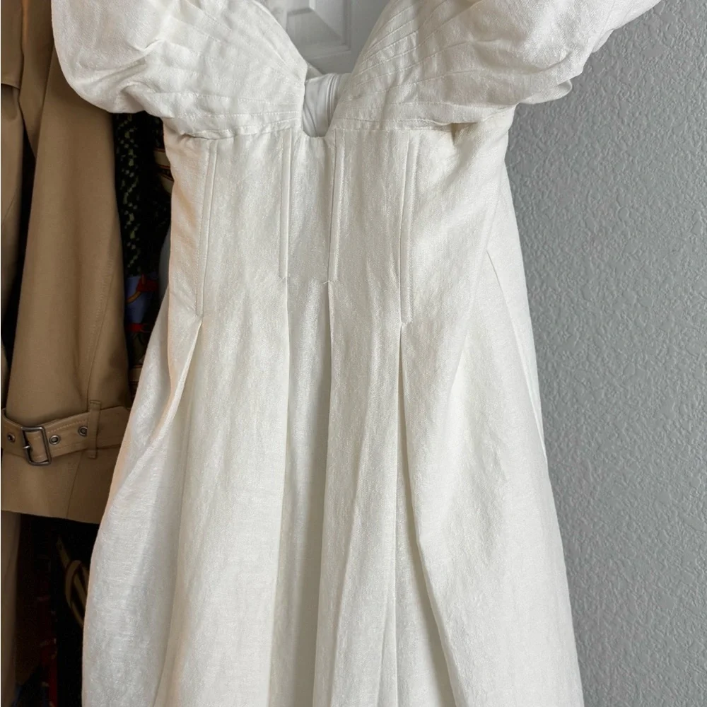 Cult Gaya  Off-White Strapless Puff-Sleeve A-Line Dress - Picture 7 of 7